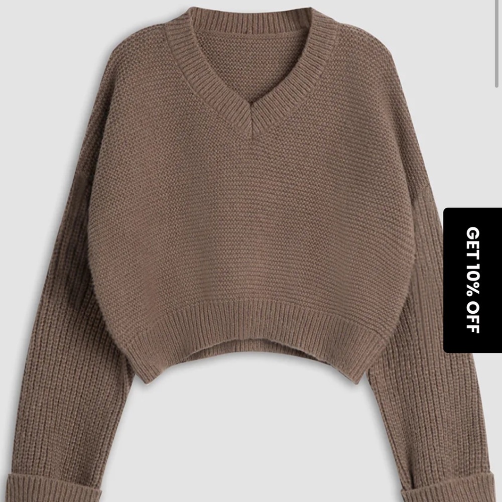 Brown cropped sweater